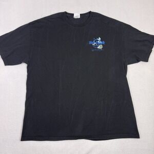 Hard Rock Cafe Cayman Islands Mens XL Black Graphic T-Shirt Souvenir 2-Sided